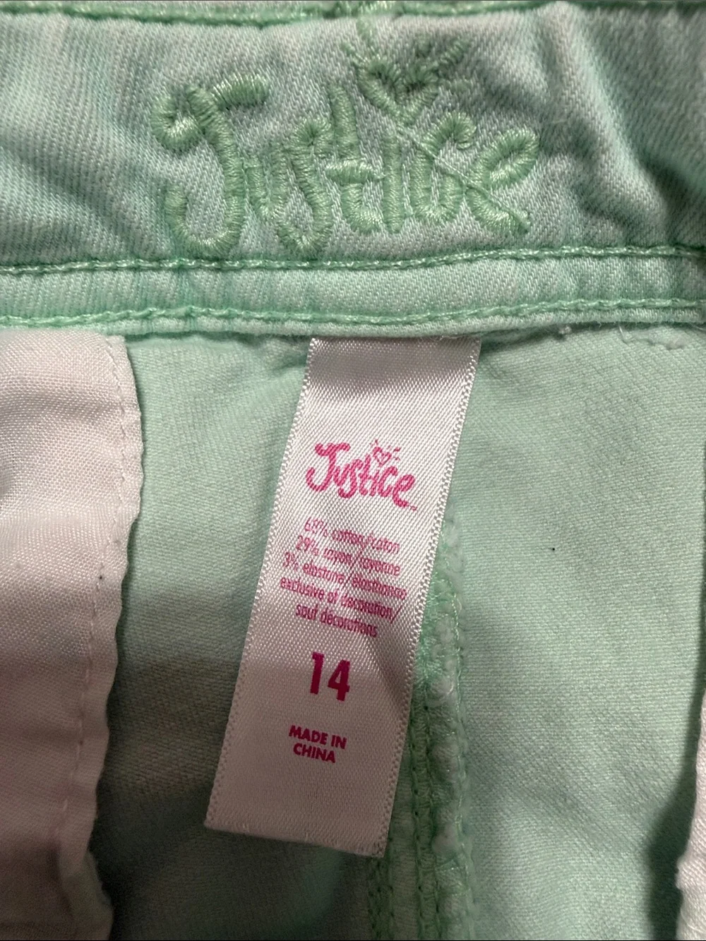 Girl’s Light Mint Casual Pocket Shorts